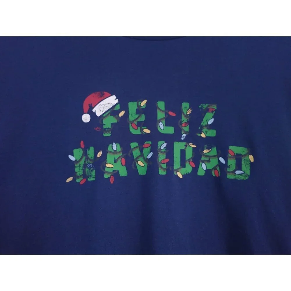 Men's Merry Christmas Long Sleeve Quilted Shirt in Navy by Club Room. NWT